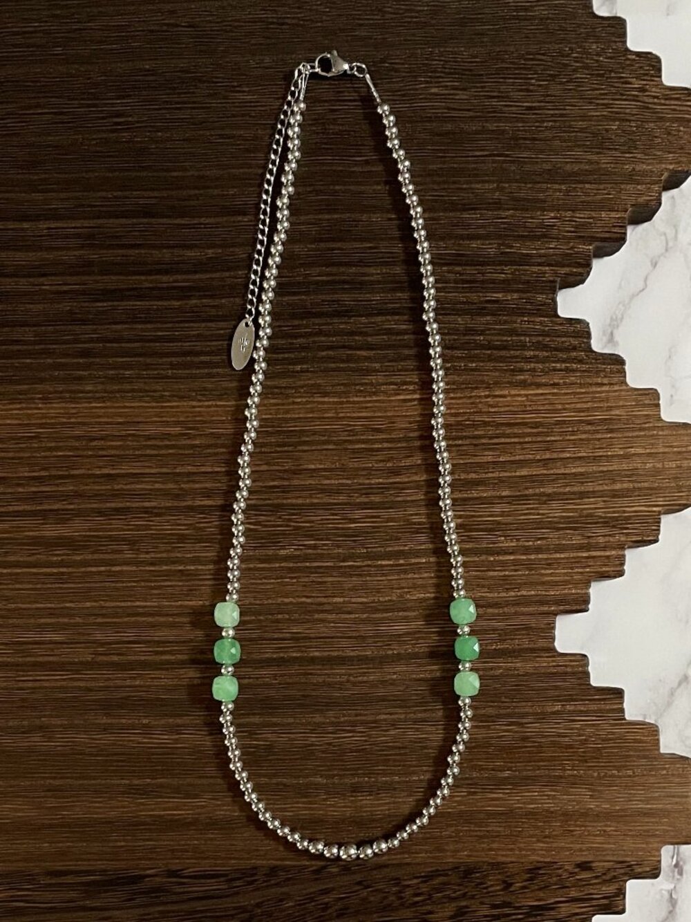 Handmade Prickly Pear Faceted Cube Western Pearl Necklace 20 inch